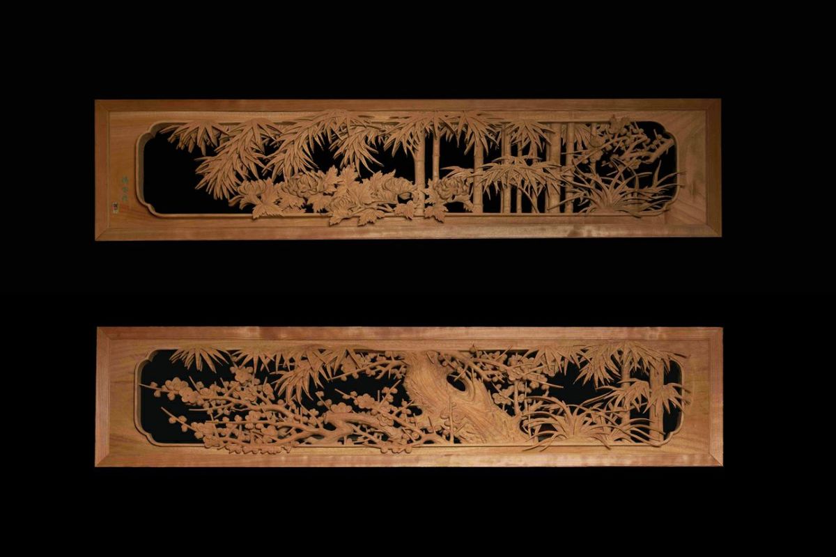 欄間（四君子）__野村清宝